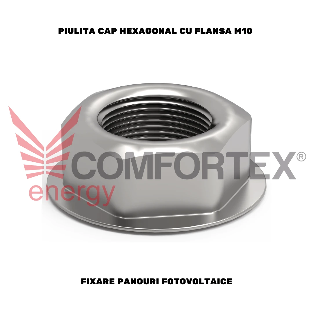 Piulita autoblocanta hexagonala cu flansa pentru suruburi M10